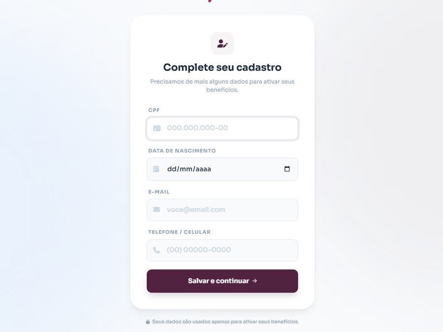 Complete o seu cadastro